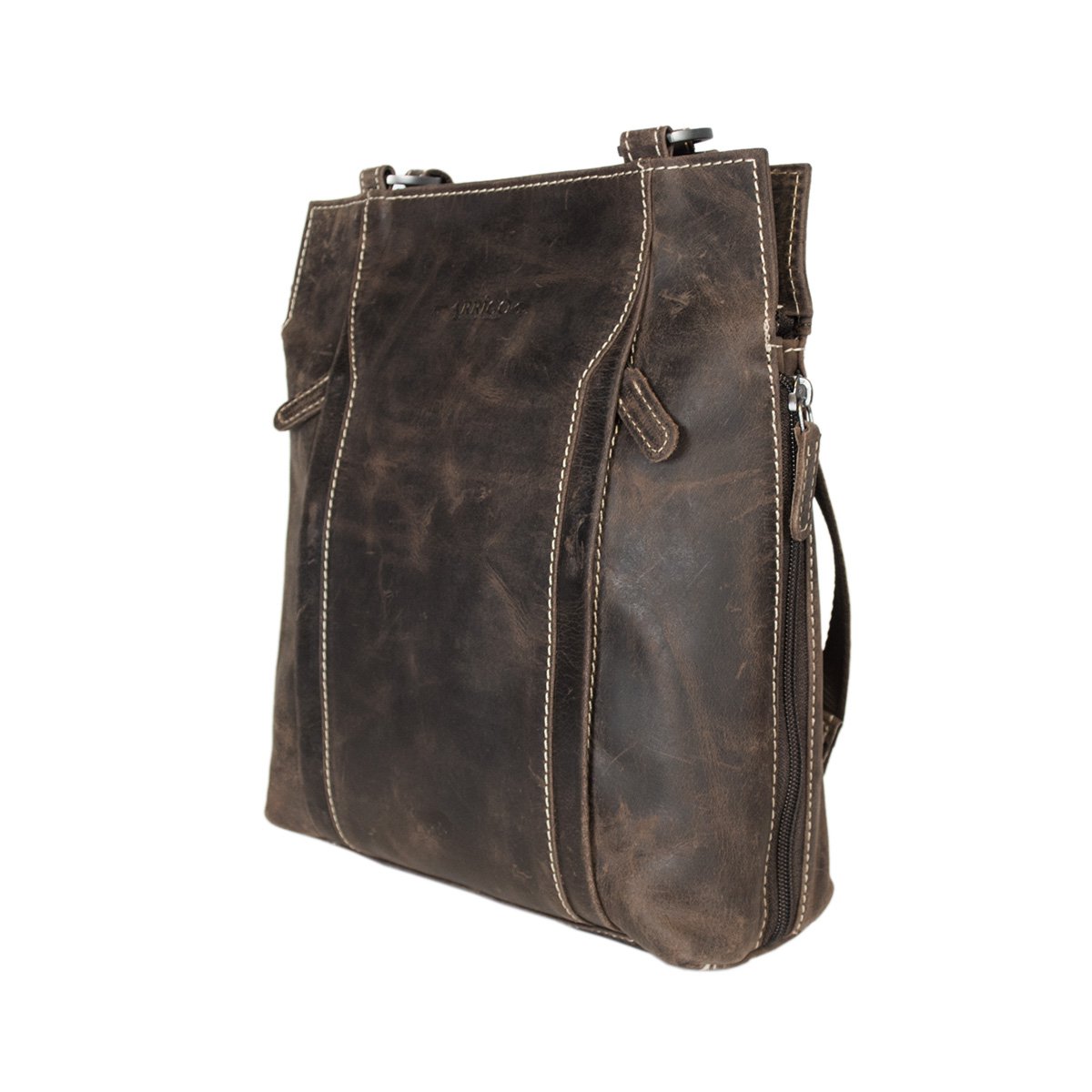 Zaino in pelle o borsa a tracolla in pelle in 3 colori - Zaino in pelle antifurto - Espandibile con 2 cerniere laterali