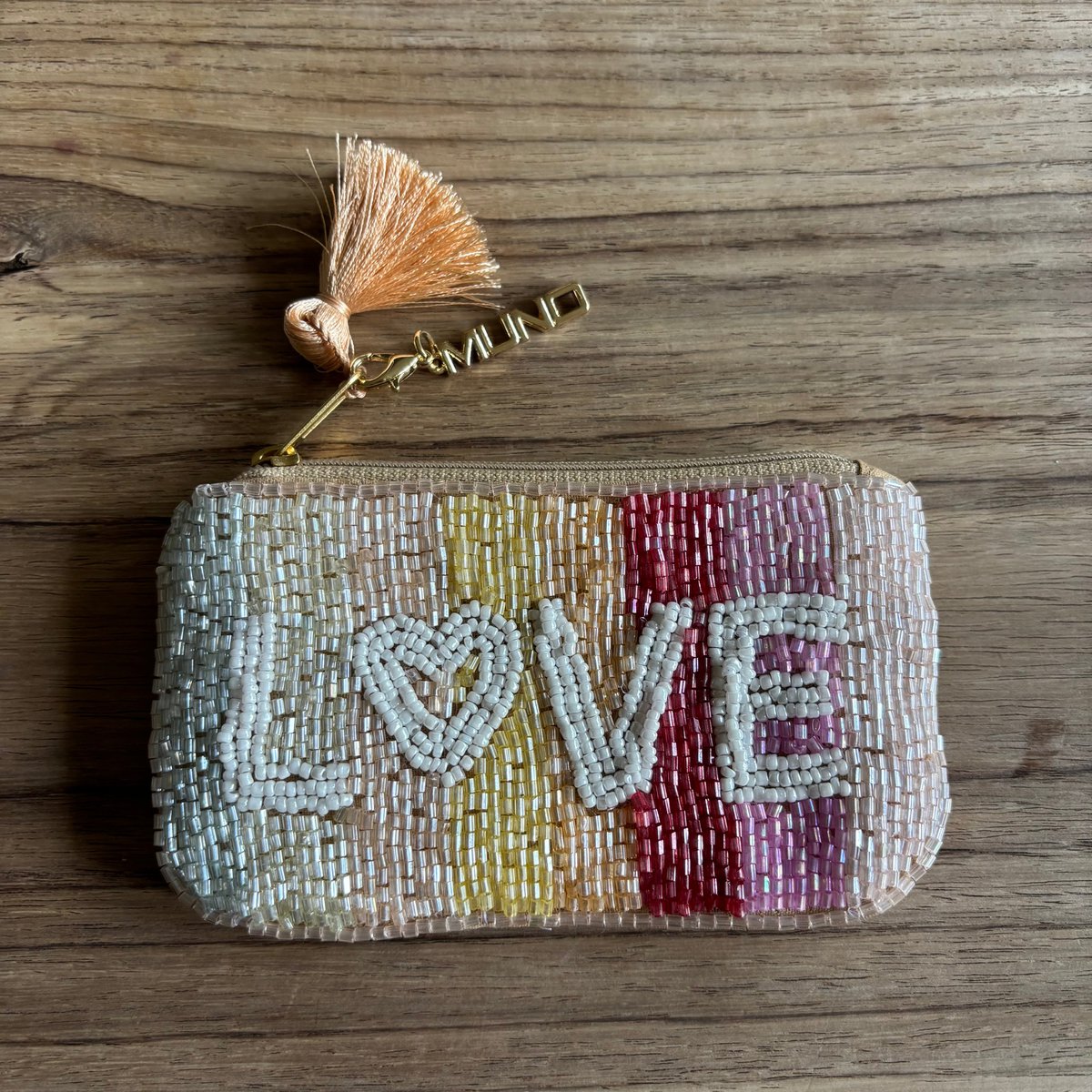 Handcrafted Beaded Rainbow Love Pouch * Gift *