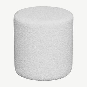 Penelope Pouffe, weißes Bouclé