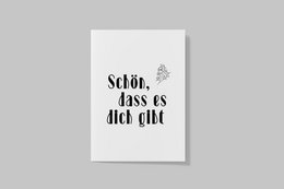 Postkort "Dejligt at du eksisterer" / kompliment / kærlighed / venskab / sig tak / familie