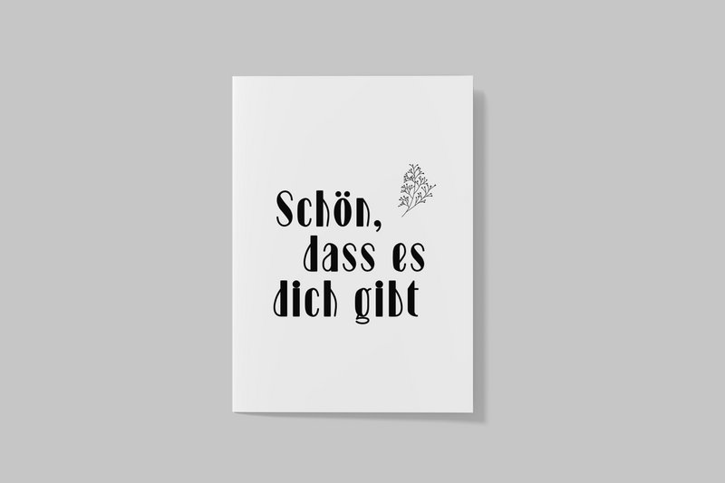 Postkort "Dejligt at du eksisterer" / kompliment / kærlighed / venskab / sig tak / familie