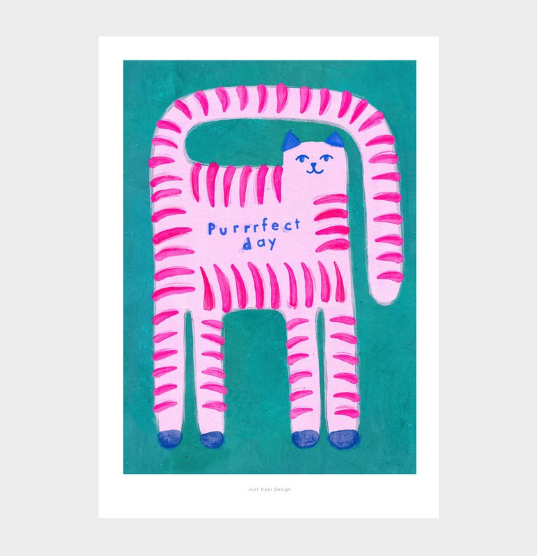 Purrrfecte dag | Illustratie kwekerij Art Print