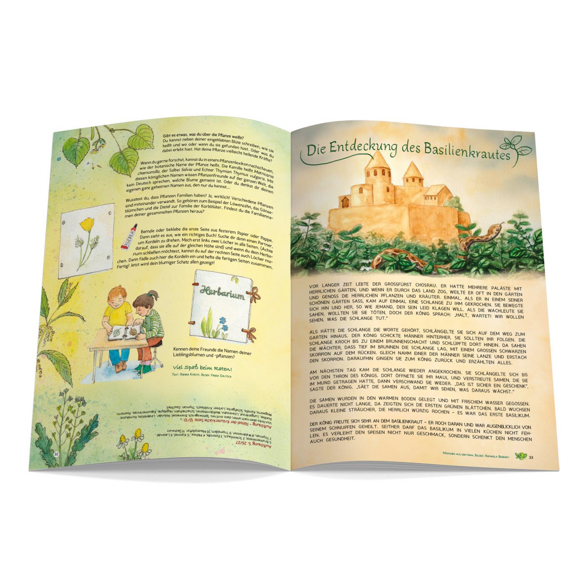 Magazine pour enfants Waldorf - CURTAIN ON Numéro 131 Herbes sauvages, herbes médicinales