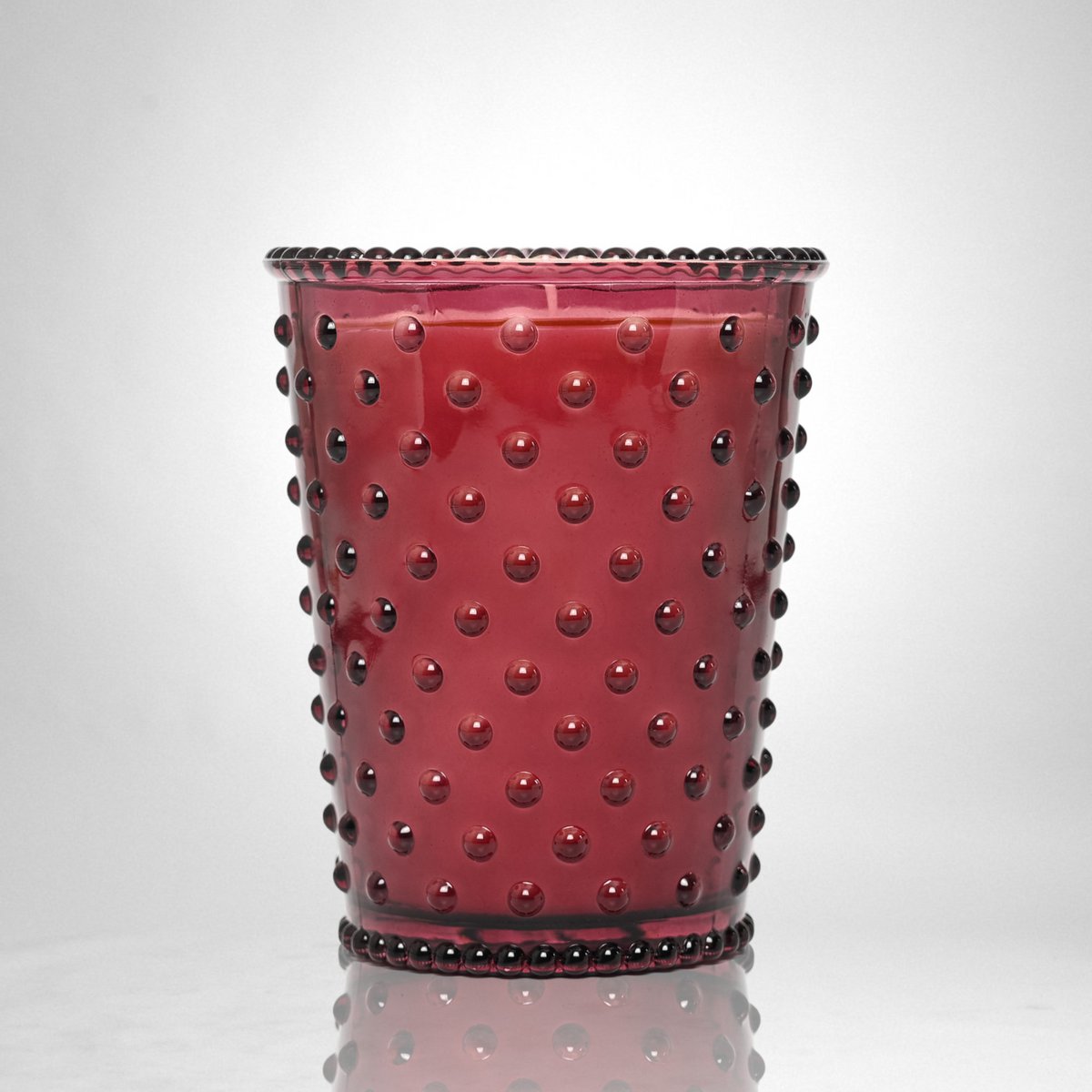 Simpatico Hobnail Glass Candle 16oz - #32 Cranberry