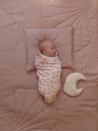 Linnen schelp kinderovertrekset "Poederroze"