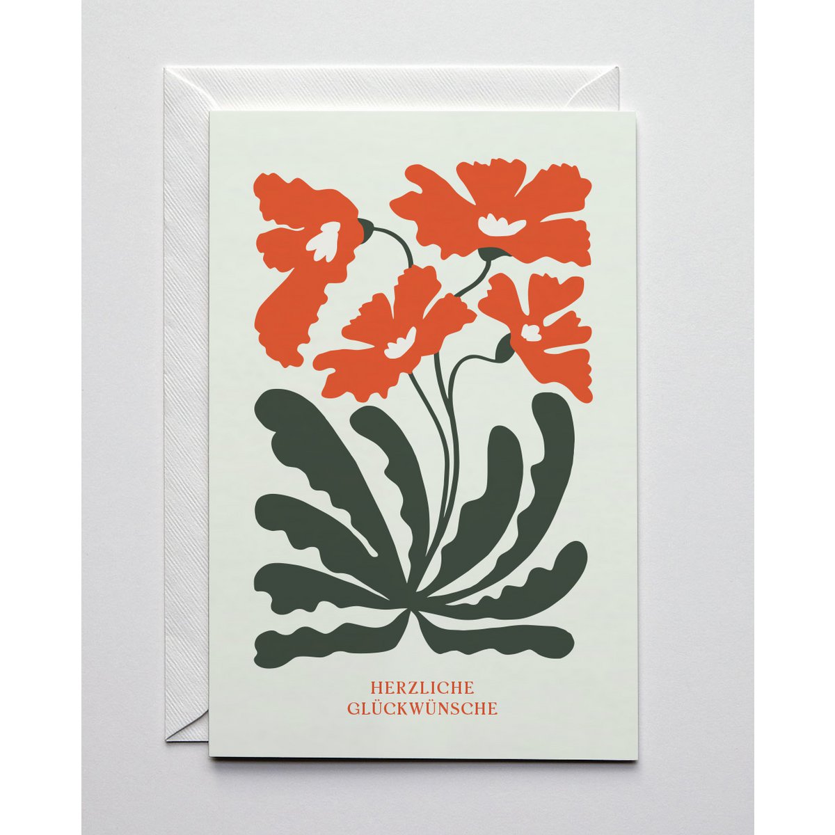 Grußkarte Rote Blumen