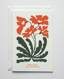 Grußkarte Rote Blumen