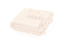 Plaid coton SUZETTE 130x160cm, taupe