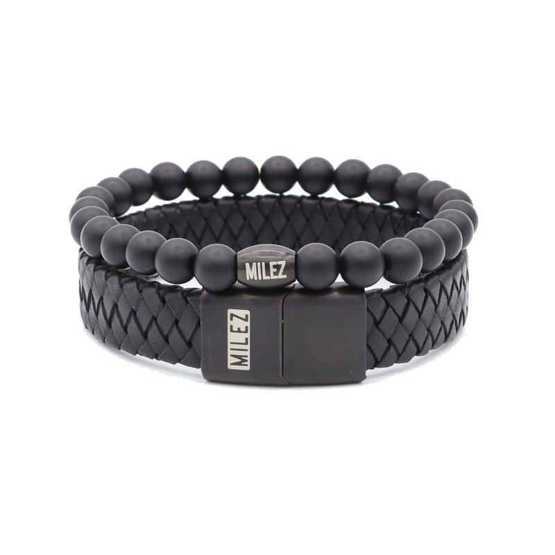 Set di bracciali da uomo 'Black Balance' - chiusura nera