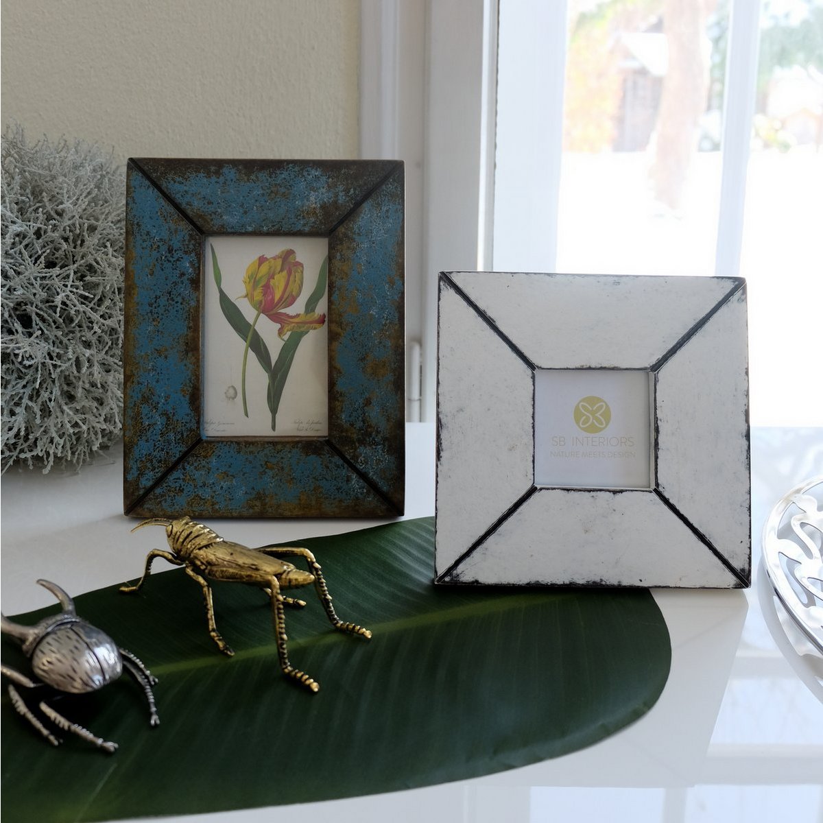 Photo frame - picture frame - model vintage - antique blue - vintage