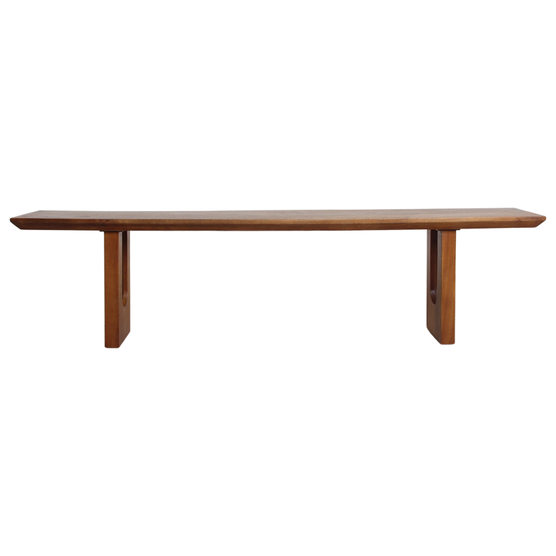 Bullnose Esszimmersofa aus abgeschrägtem Mangoholz
