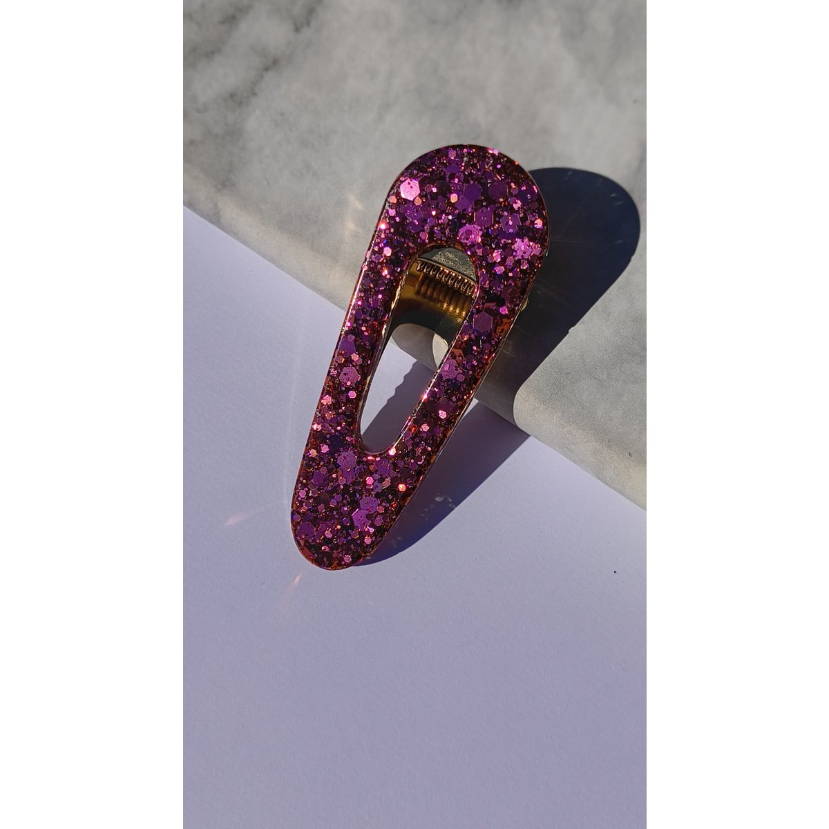 ⋒ pacchetto di clip per capelli in resina - Sakura glitter (8 articoli) ⋒