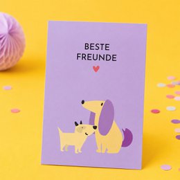 Postcard “Best Friends” friendship card dog