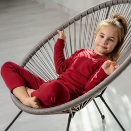 Kids' Merino 250 Long Sleeve Set Royal Cherry