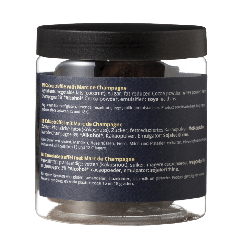 Champagner - Neujahrs-Schokoladentrüffel - Geschenkglas 130g