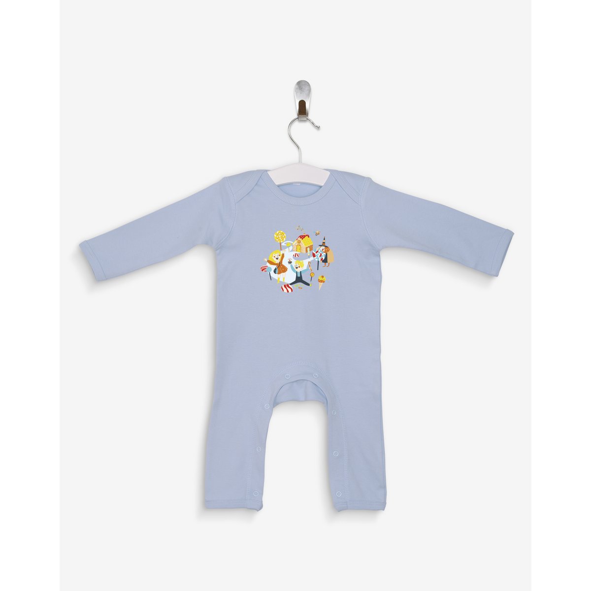 Pigiama celeste Hansel e Gretel 100% cotone biologico certificato OEKO-TEX