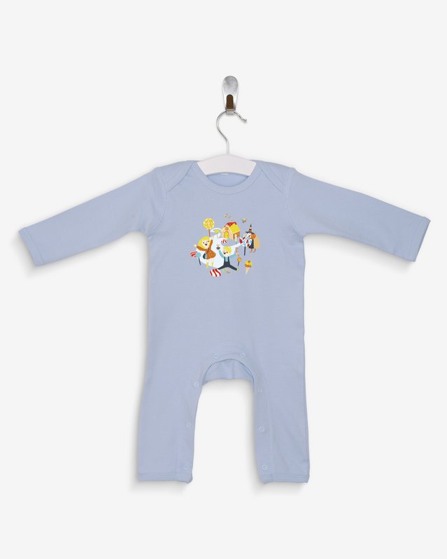 Hans og Gretel lyseblå pyjamas 100% OEKO-TEX certificeret økologisk bomuld
