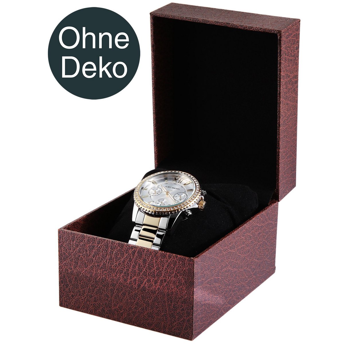 Watch folding box, cardboard, brown, 7.5 cm x 9 cm x 11 cm