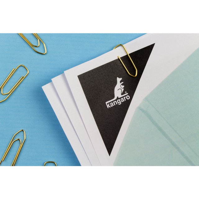 Paper clips Kangaro 26 mm angular plastic box 125 pieces brass
