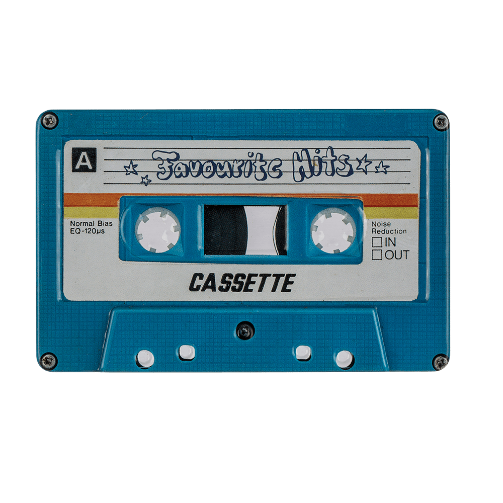 Metal storage box, Music cassette,