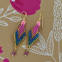 Boucles d'oreilles Miyuki Rose