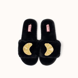 Black slippers
