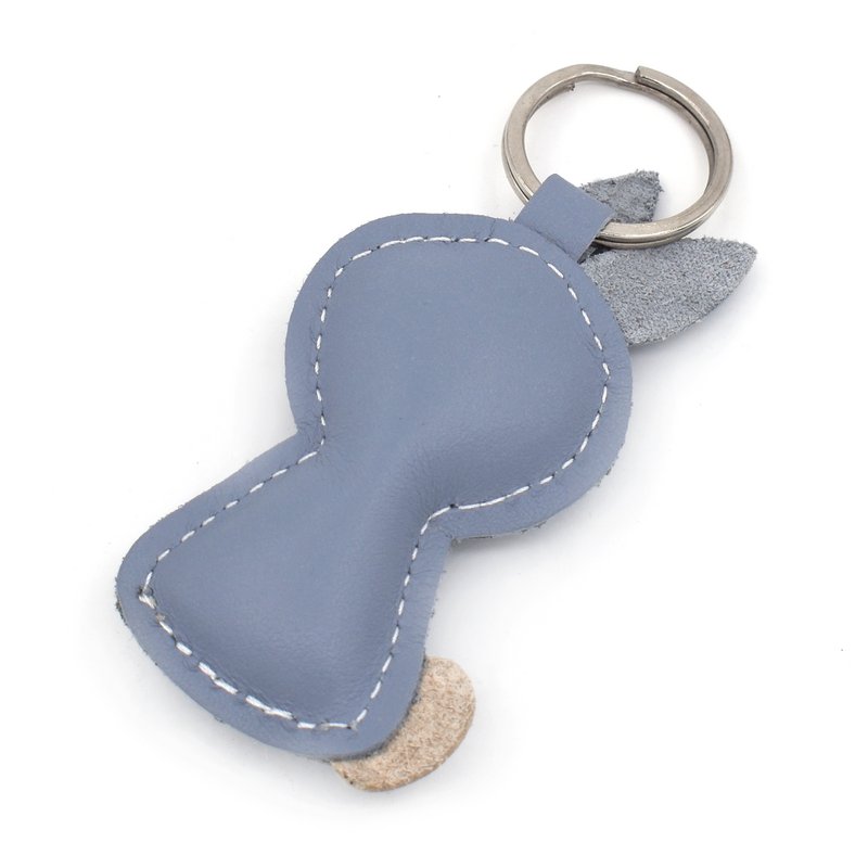 Grey Rabbit Handmade Leather Keychain