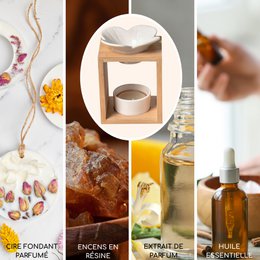 Quemador de Perfume Serie Naturea - Plumeria - en Cerámica y Bambú - Aromaterapia, Ceras Perfumadas, Aceites Esenciales - Idea Regalo Decorativo