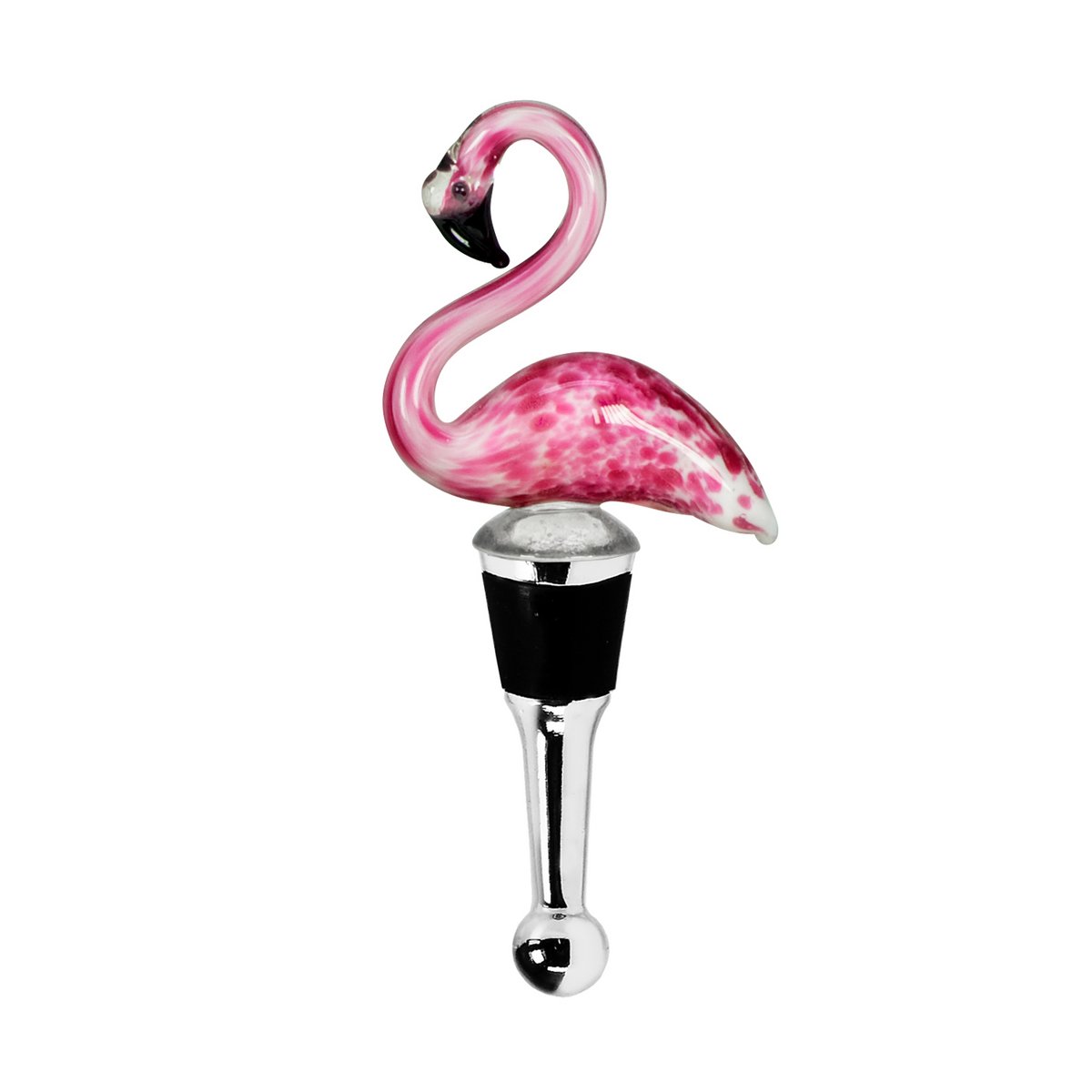EDZARD Flamingo bottle stopper (height 13 cm) for champagne, wine and sparkling wine, in the style of traditional glass art, handmade