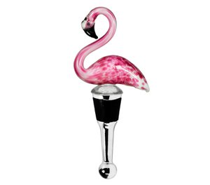 EDZARD Flamingo bottle stopper (height 13 cm) for champagne, wine and sparkling wine, in the style of traditional glass art, handmade