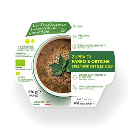 ORGANIC VEGAN SPELLED AND NETTLES SOUP WITHOUT COLORINGS AND PRESERVATIVES