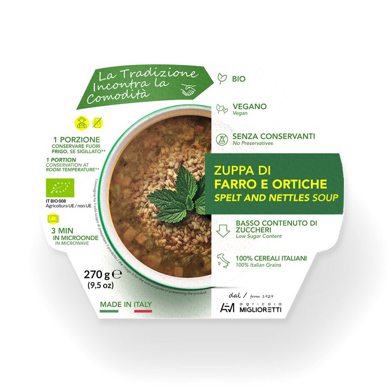 SOUPE D'ÉPEAUTRE ET D'ORTIS VEGAN BIO SANS COLORANTS NI CONSERVATEURS