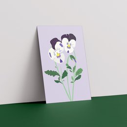 Cartolina floreale - viola del pensiero