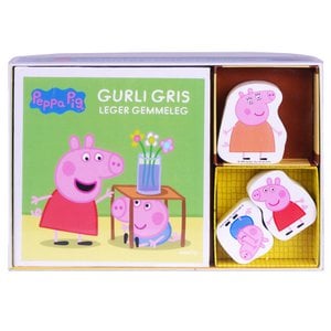 Peppa Pig - Bog med 3 træfigurer - Gurli Gris Leger Gemmeleg (DK)