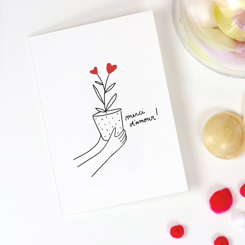 Dobbeltkort "Merci d'Amour"