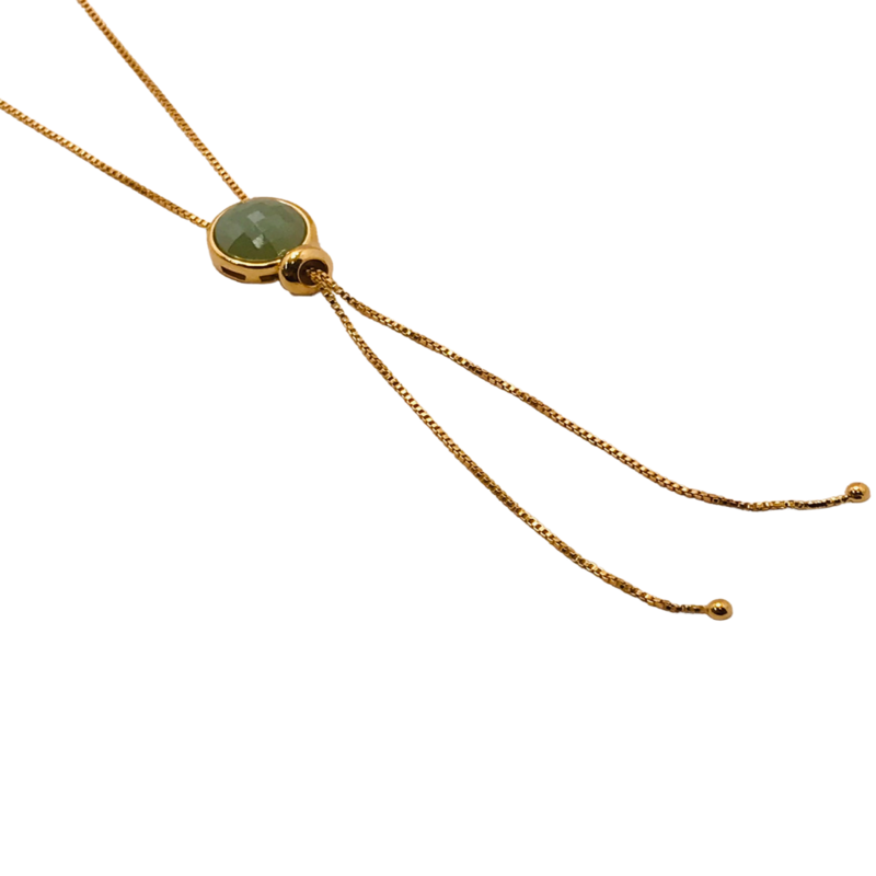 Cravatta collana di pietre preziose - Quarzo verde perlato