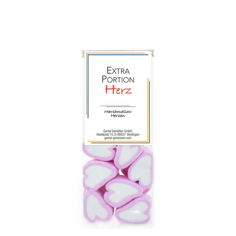 Portion supplémentaire de cœur – cœurs de guimauve 50g