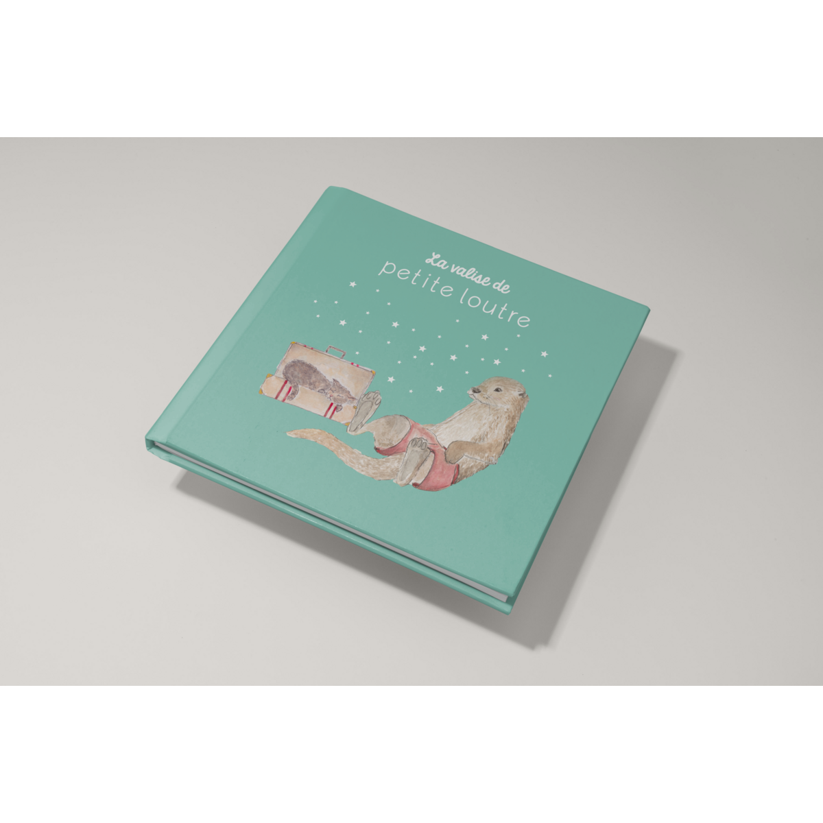 Livre éducatif interactif pour enfant cadeau d'anniversaire création sur mesure la valise de petite loutre