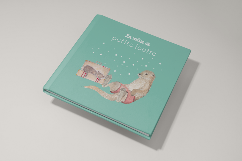 Livre éducatif interactif pour enfant cadeau d'anniversaire création sur mesure la valise de petite loutre