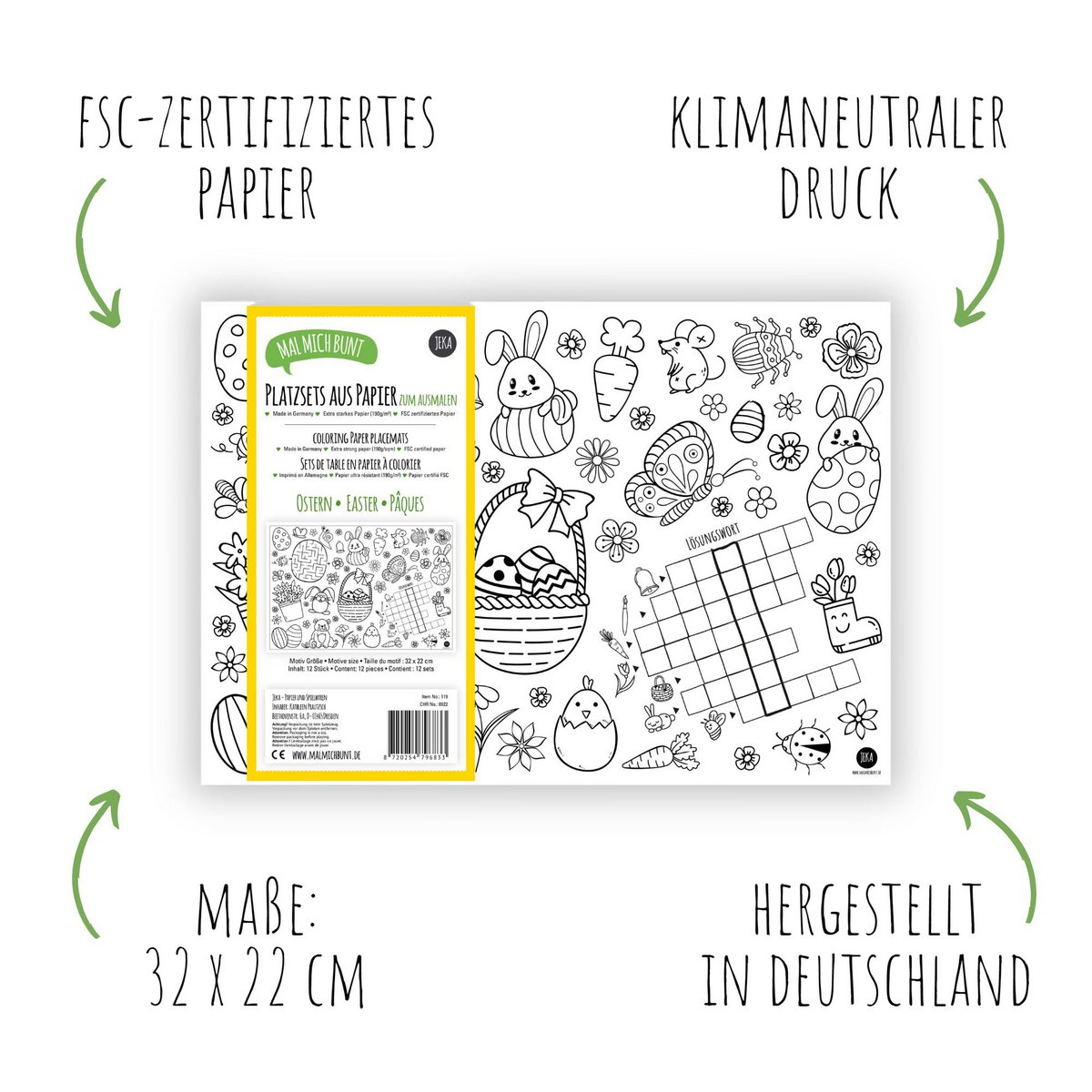 12 placemats to color in with an Easter motif