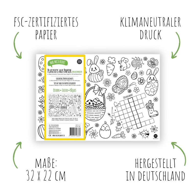 12 placemats to color in with an Easter motif