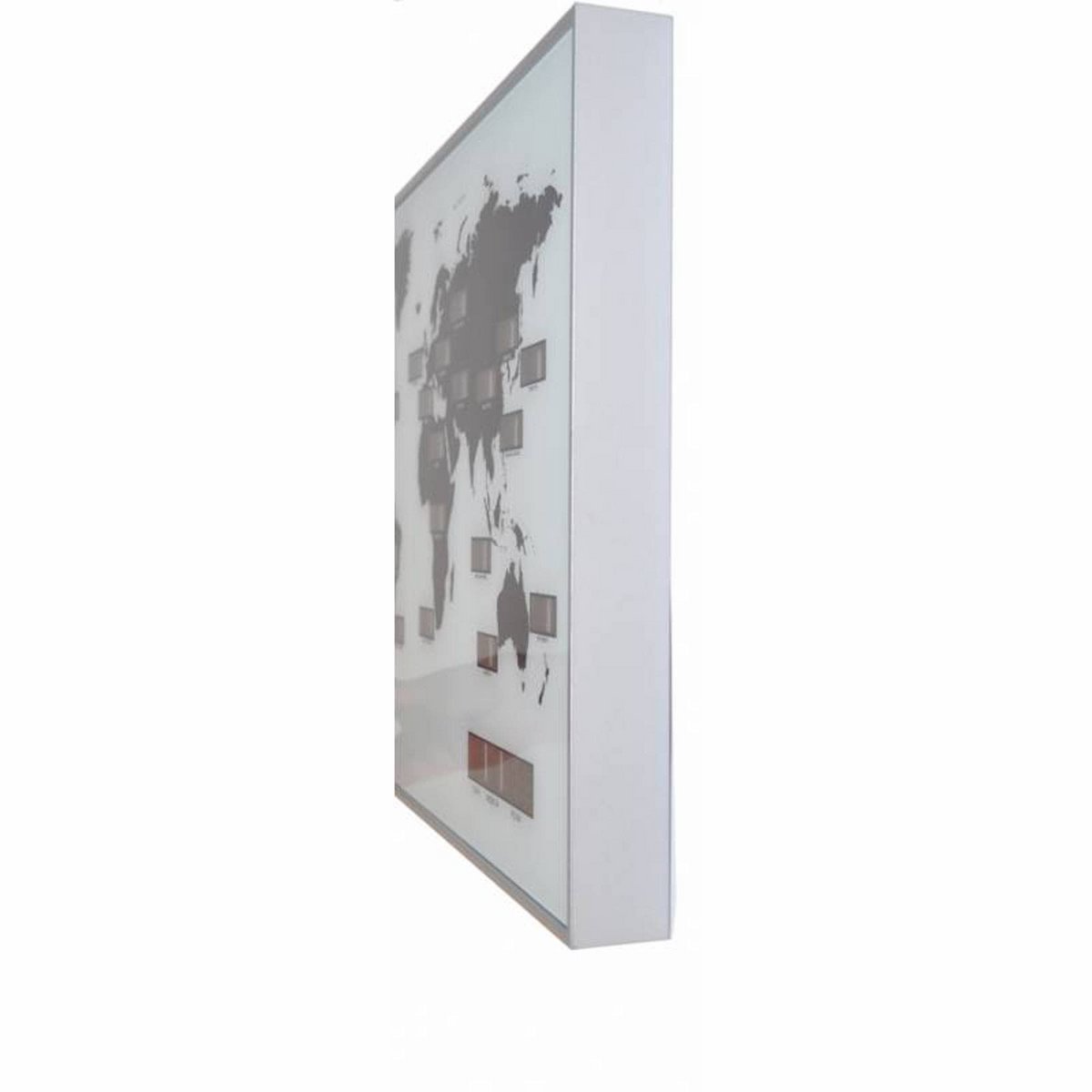 Vægur - 55 x 36 x 4 cm - Glas - Aluminium - Verdensur - 'World Time Digit'