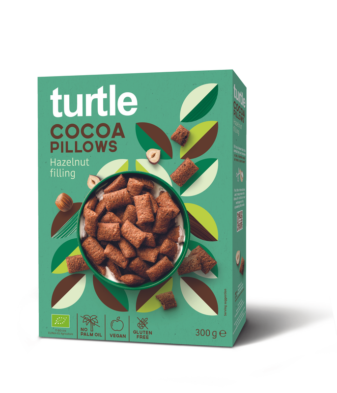 Turtle Organic Cocoa Pillows with Hazelnut