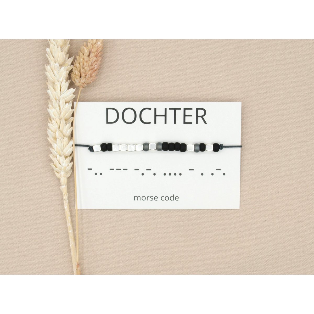 Morse code armband Dochter (zilver,rosé goud,goud)