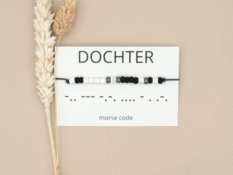 Morse code armband Dochter (zilver,rosé goud,goud)