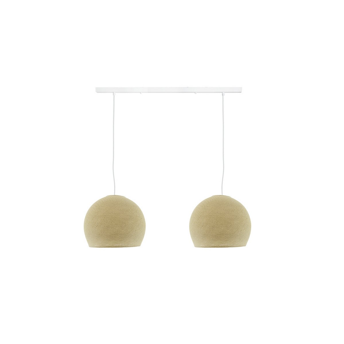 Cotton Ball Lights Tweevoudige hanglamp balk - Driekwart Cream