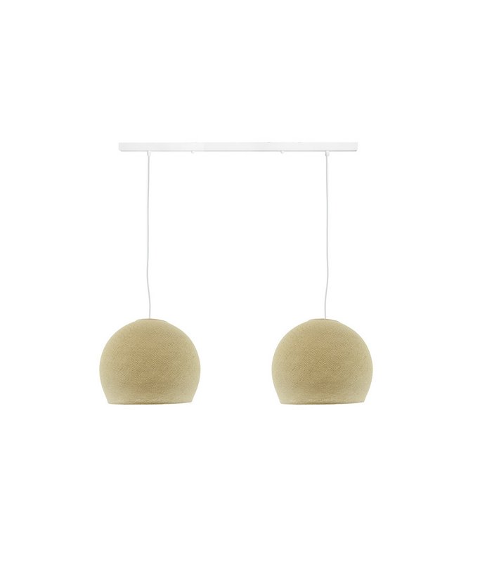 Cotton Ball Lights Podwójna lampa wisząca - Trzy czwarte Kremowa