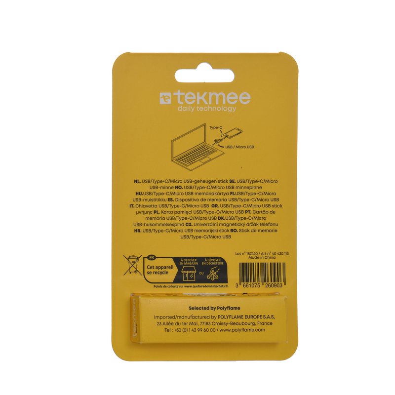 Memoria USB 3 en 1 de 16 GB. Conectores tipo C + Micro USB + USB