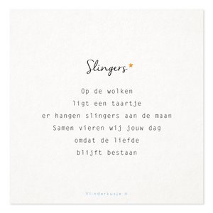 'Slingers' / Ansichtkaart troost & liefs