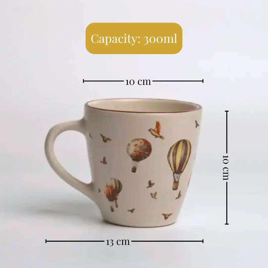 Kaffeebecher | Keramik Heißluftballon Vintage | 4er-Set